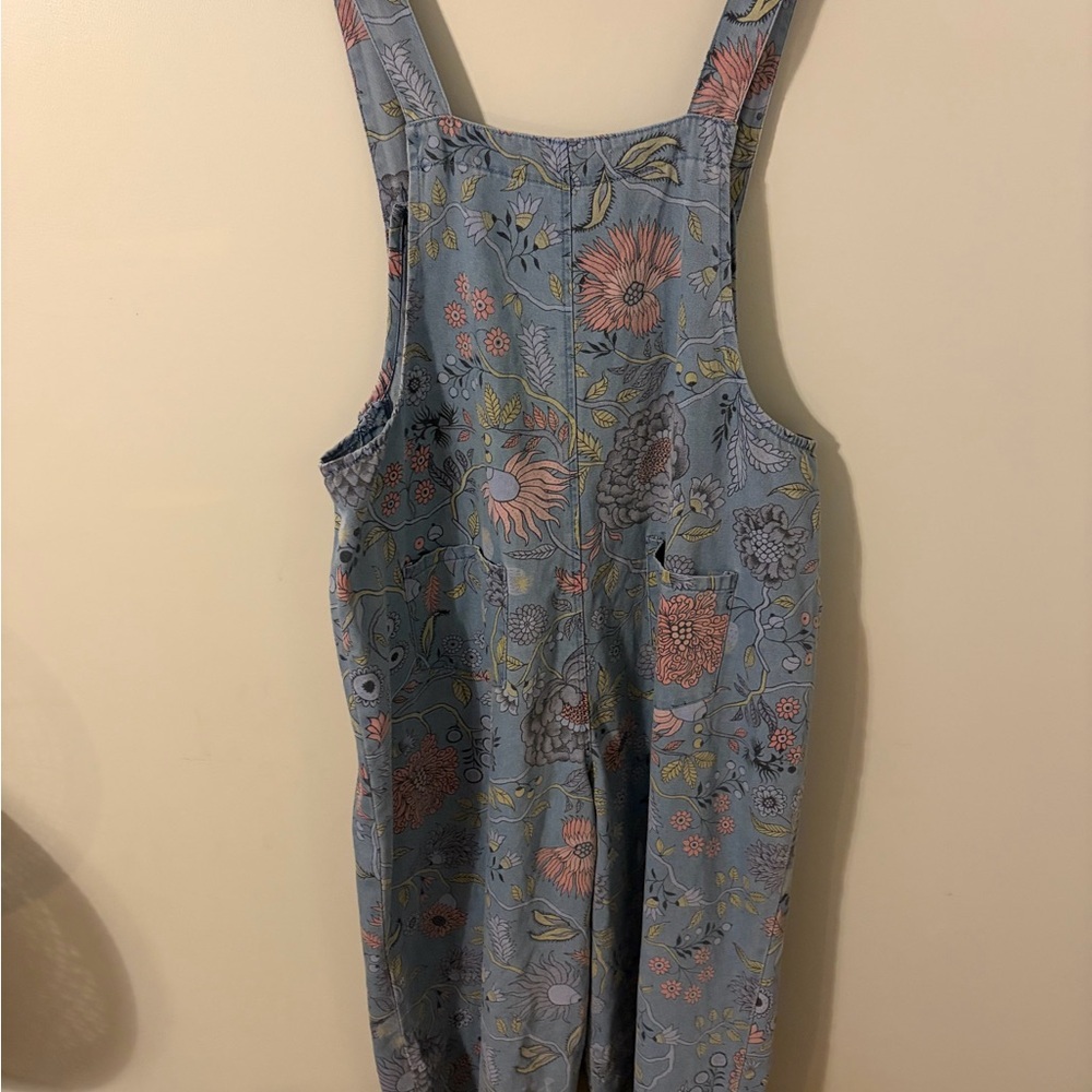 Three Bird Nest high hopes Floral Blue Denim Overalls medium - Picture 8 of 8